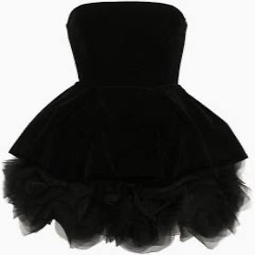 pom pom black dress